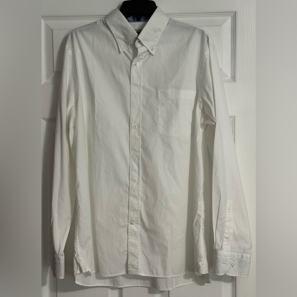 Hickey Freeman Men’s White‎ 100% cotton button down- Size Large